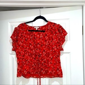 ABOUND RED FLORAL BLOUSE